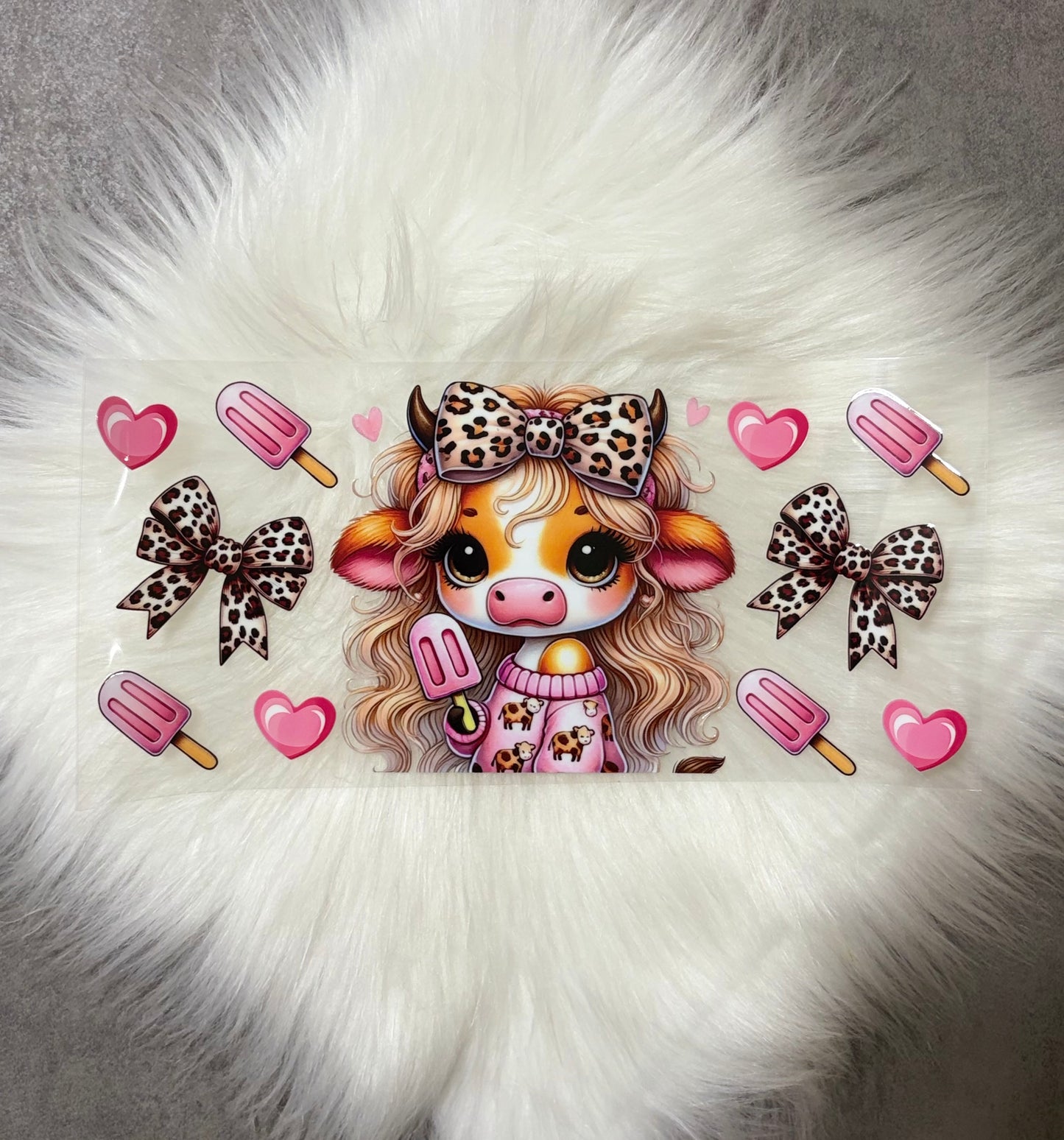 16oz UV DTF Wrap- Highland Cow Icecream