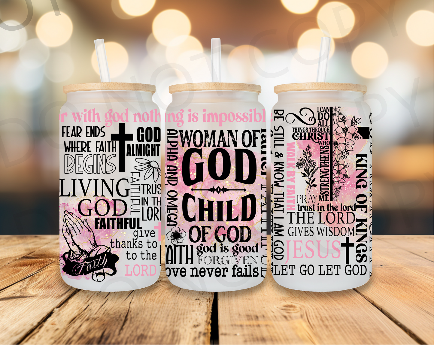 16oz UV DTF Wrap- WOMAN OF GOD