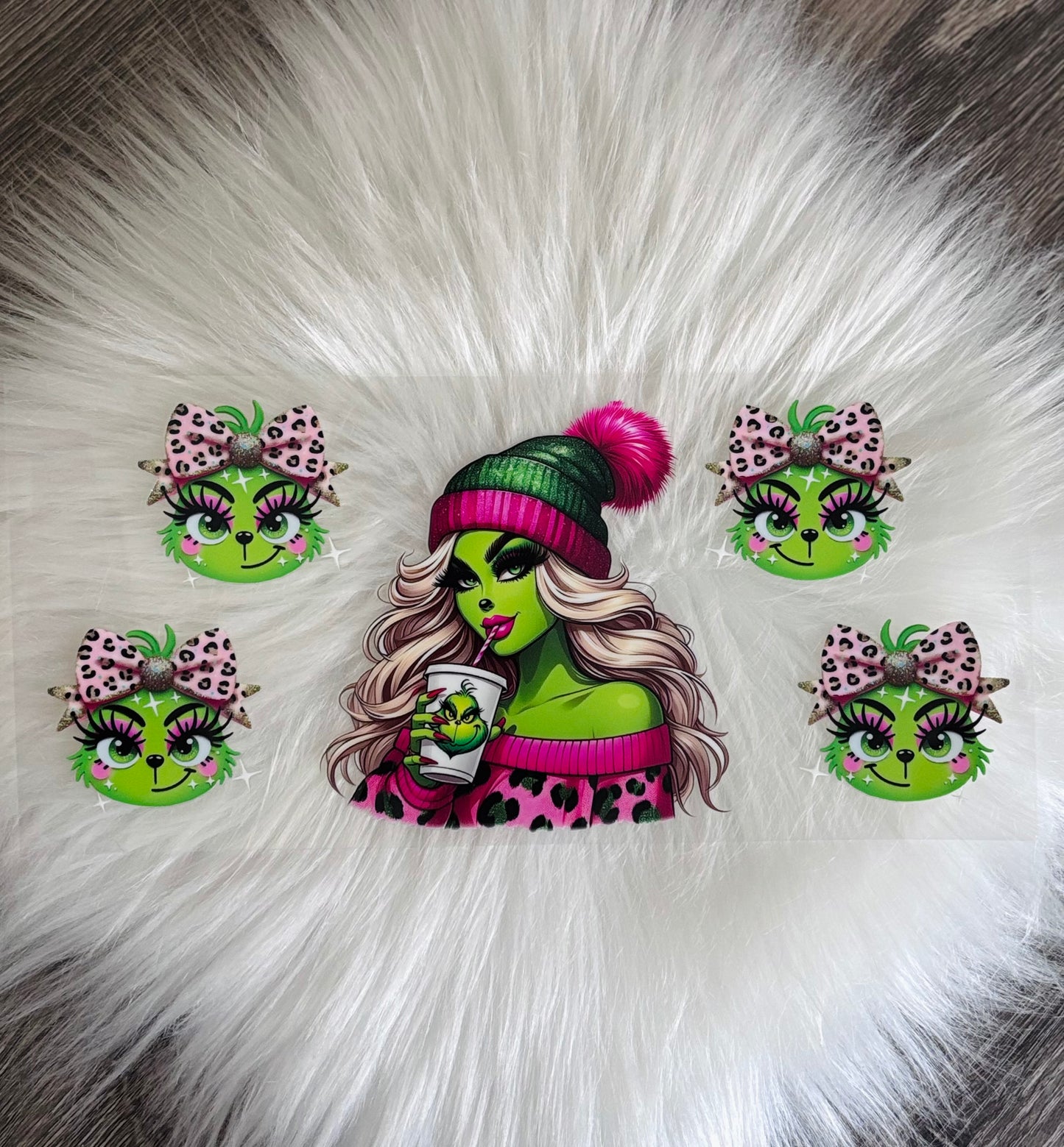 16OZ UV DTF Wrap- Grinch Girl