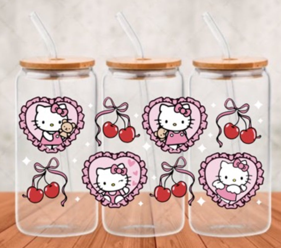 UV DTF Wrap- Cherries Kitty