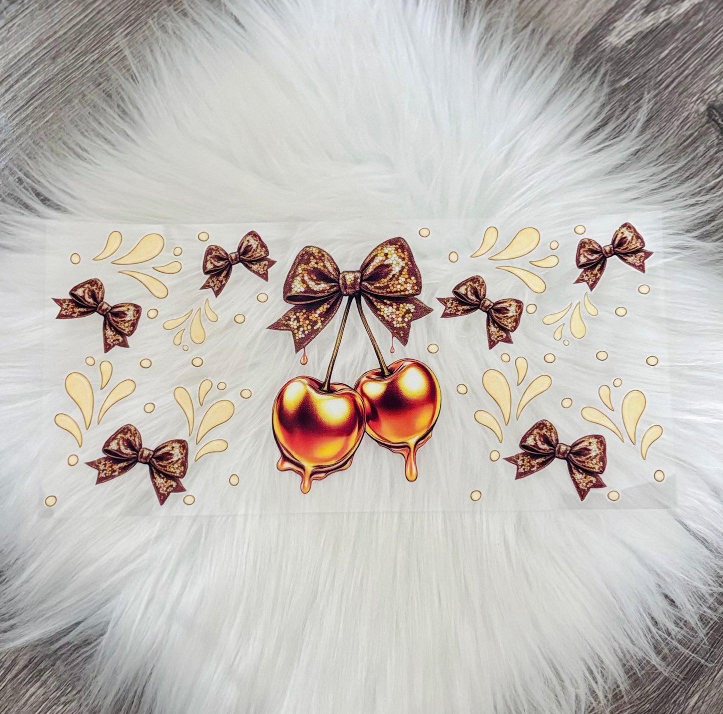 16oz UV DTF Wrap- Gold Cherries