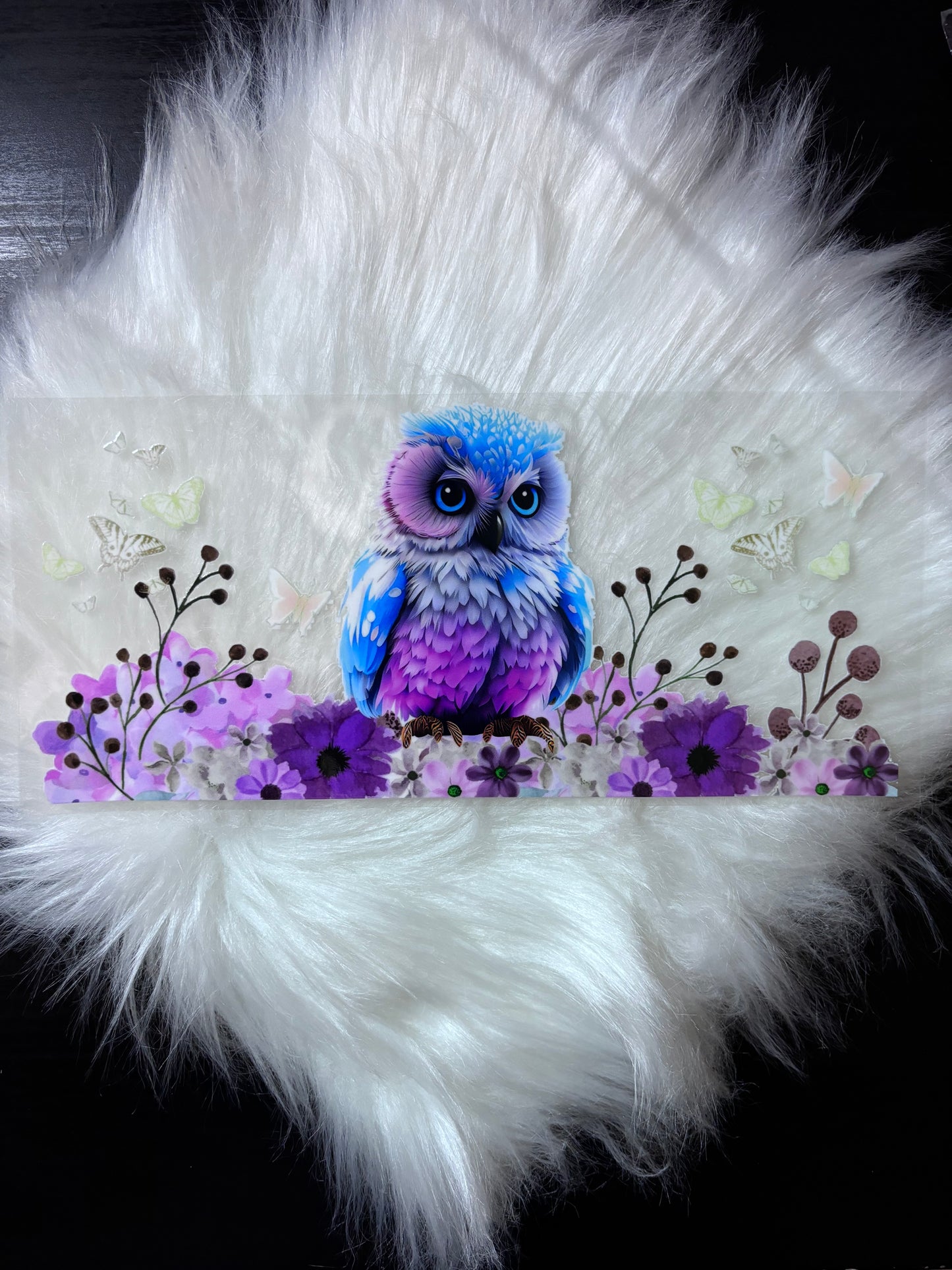 16oz UV DTF Wrap- Purple & Blue Owl