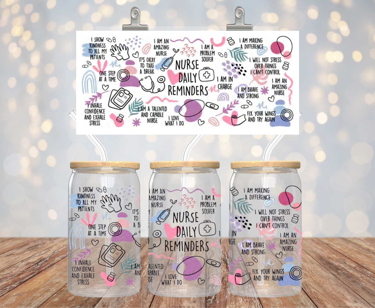 UV DTF Wrap- Nurse Daily Affirmations