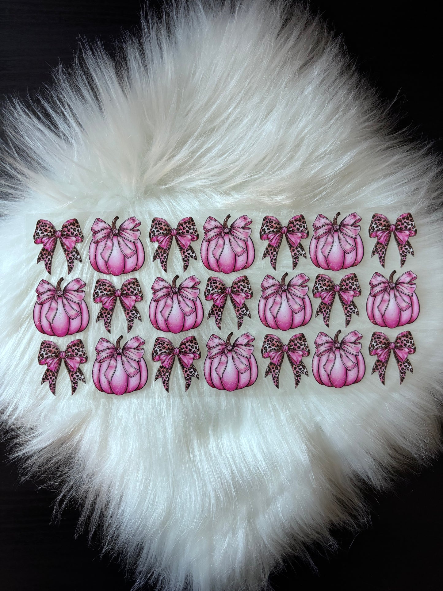 UV DTF Wrap- Pink Pumpkins & Bows (Distressed)