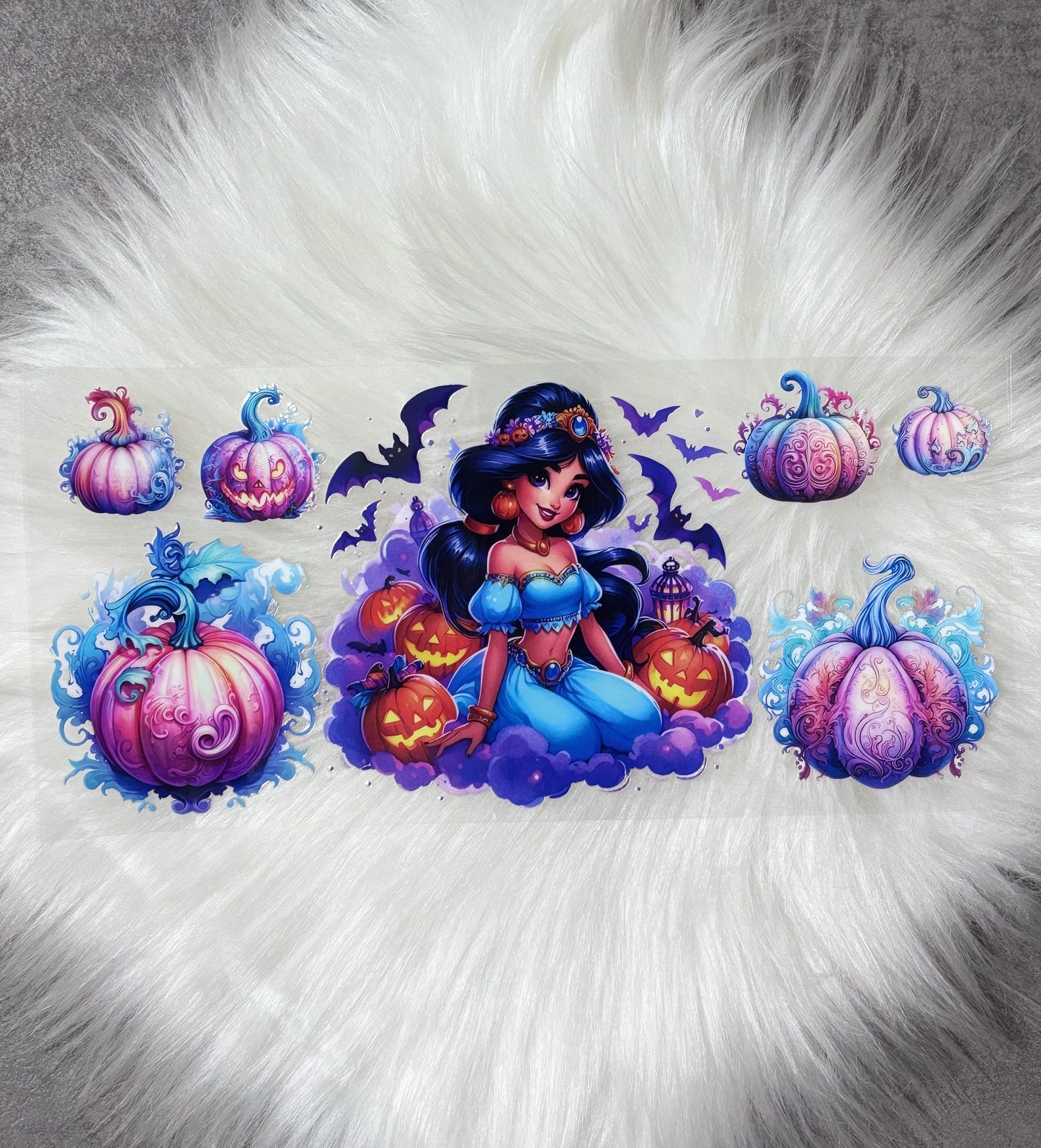 16oz UV DTF Wrap- Iridescent Jas W/ Pumpkins