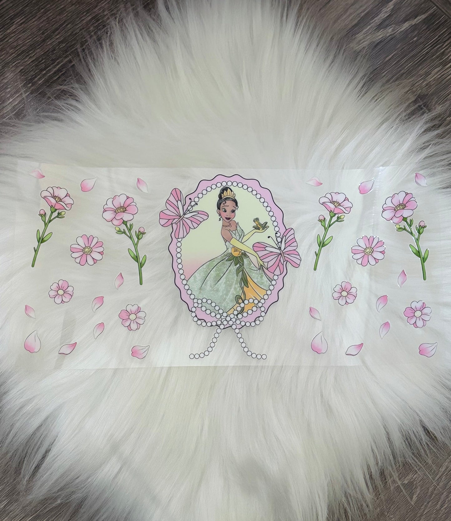 16oz UV DTF Wrap- Princess W/ Butterflies