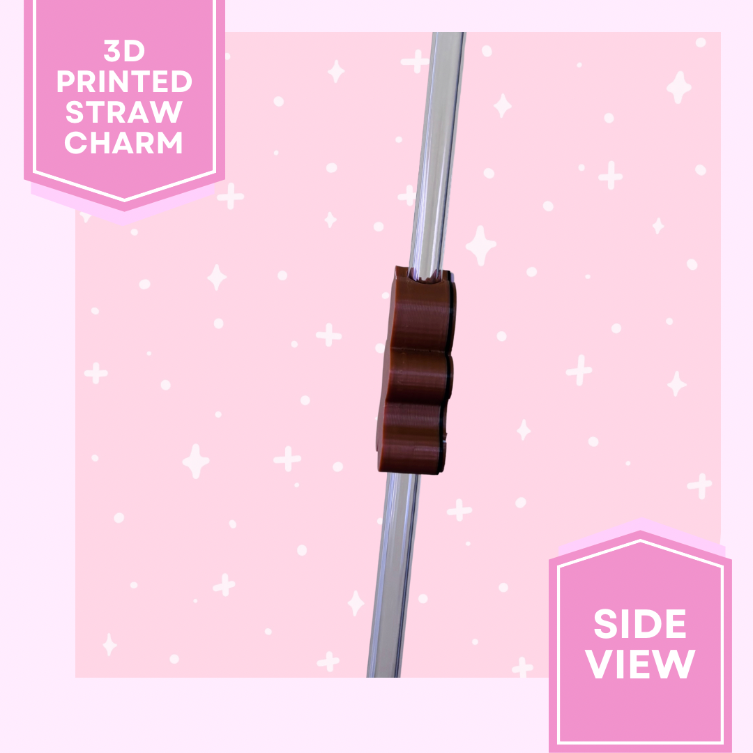 3D Printed Straw Charm- Gingerbread Girl