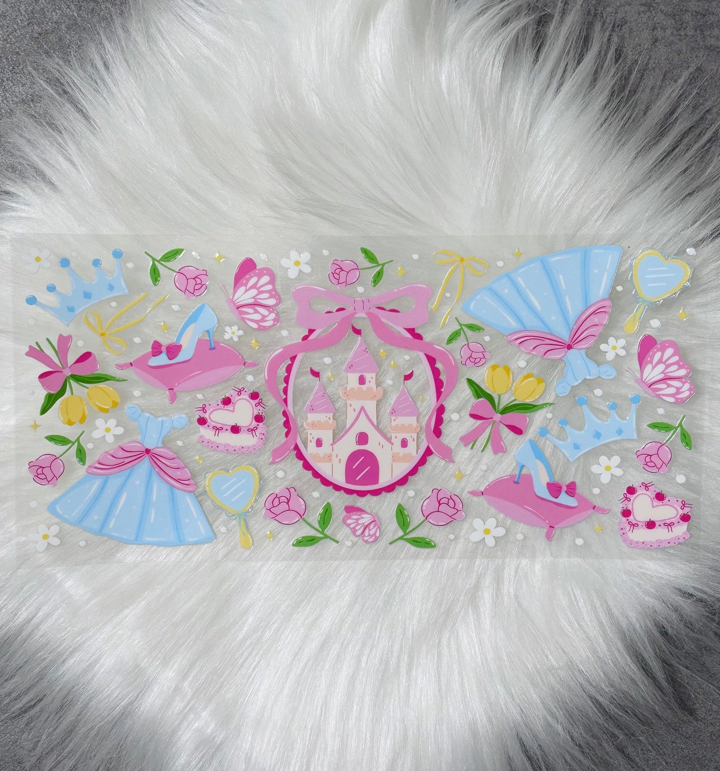 16oz UV DTF Wrap- Pastel Princess Castle