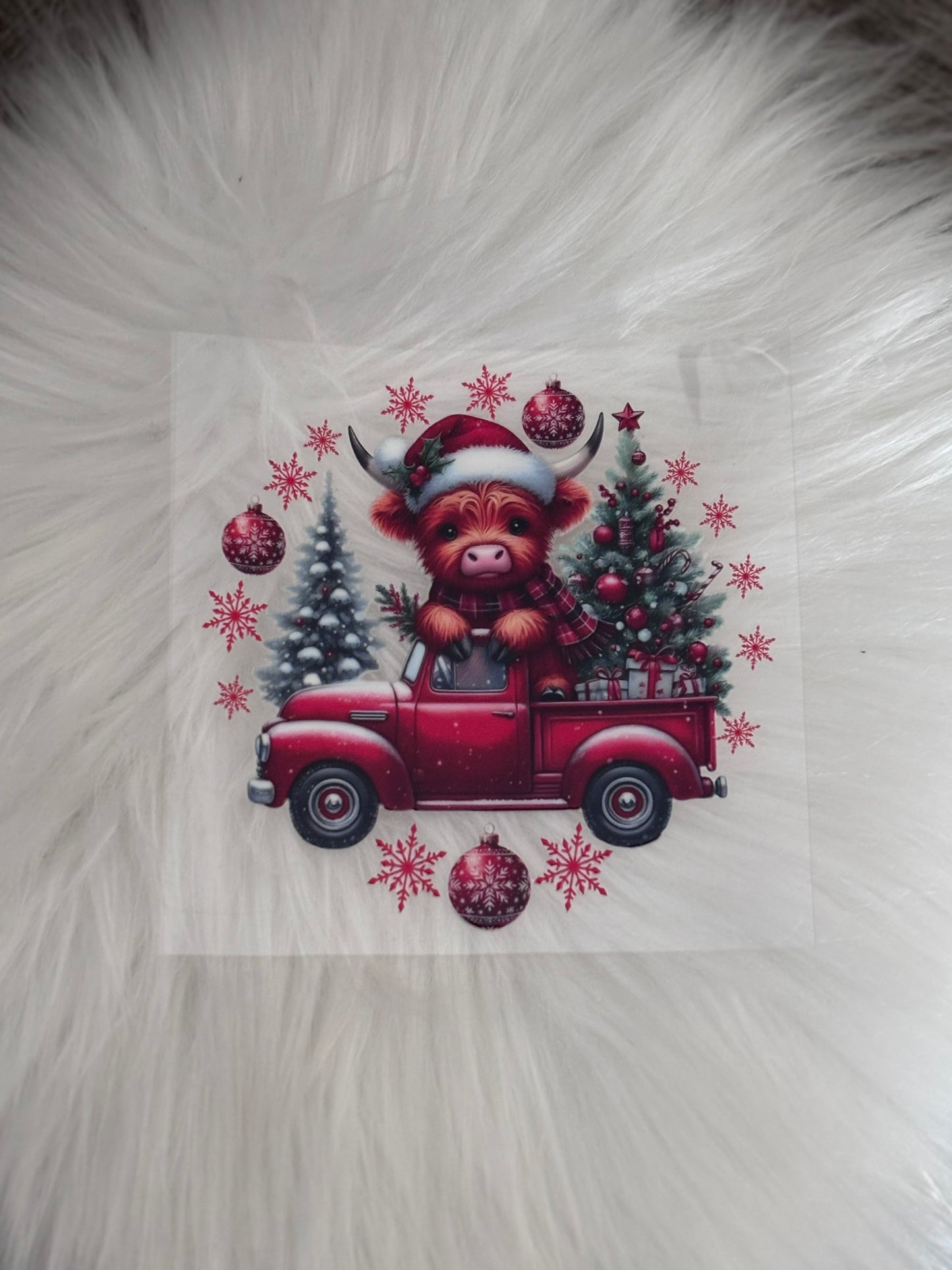 UV DTF Decal- Christmas Cow