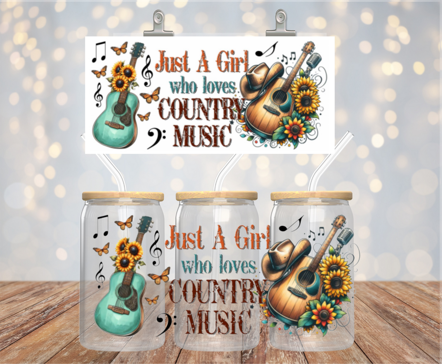 UV DTF Wrap- Just A Girl Who Loves Country Music