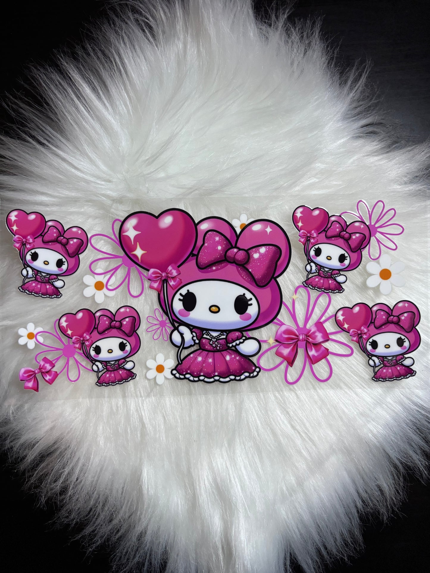 UV DTF Wrap- M Pink Heart Balloon