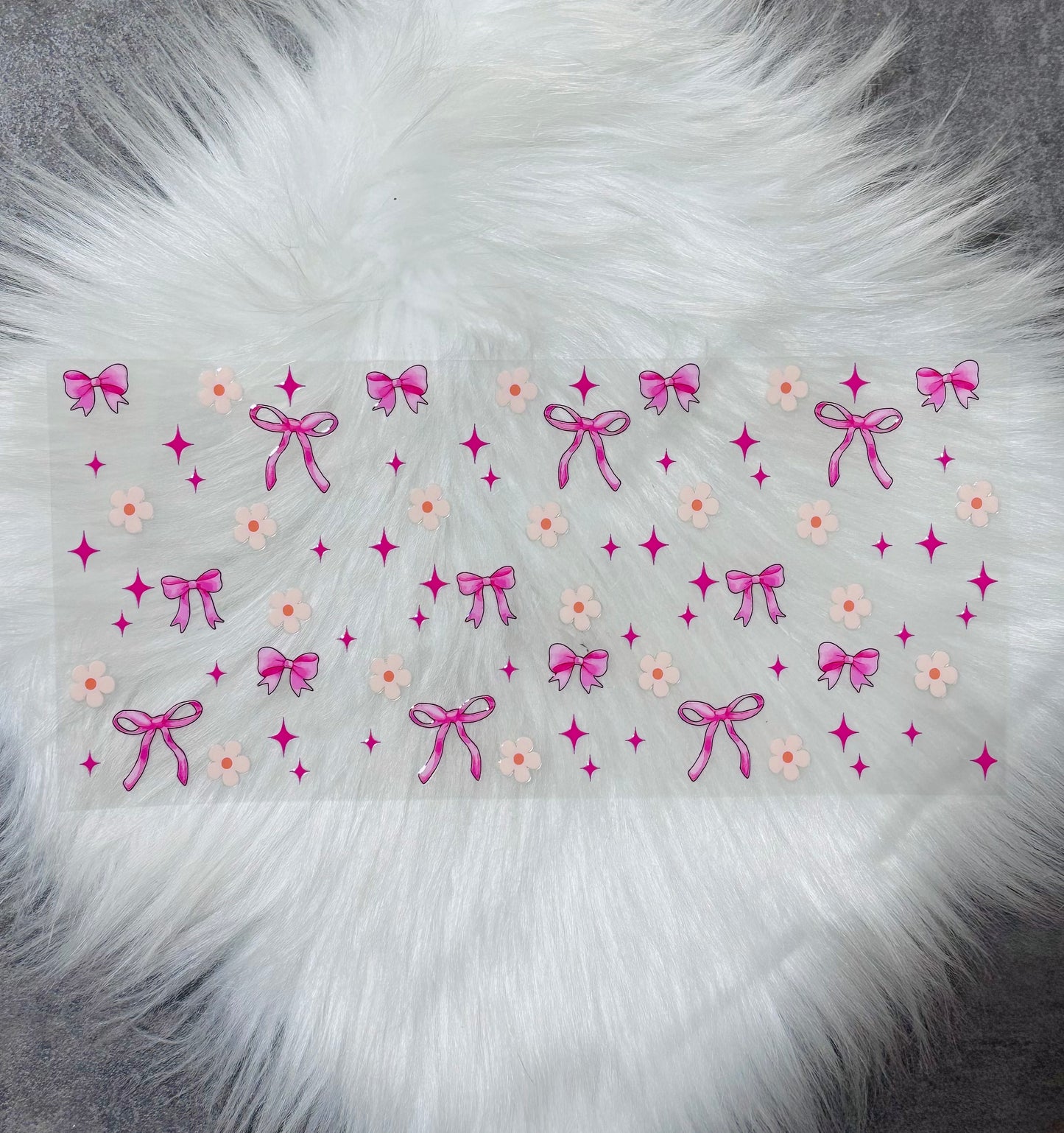 16oz UV DTF Wrap- Pink Bows & Flowers