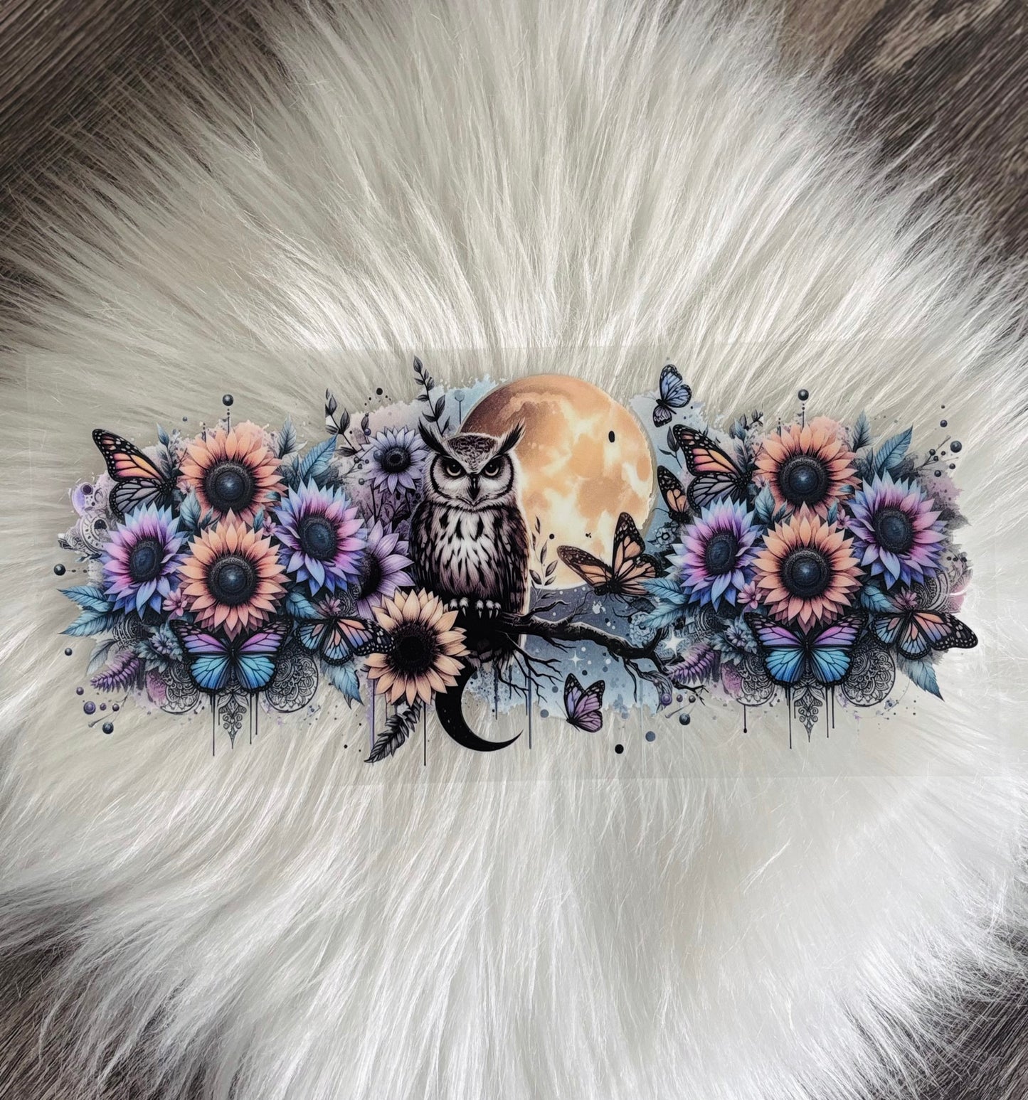 16OZ UV DTF Wrap- Owl With Butterflies