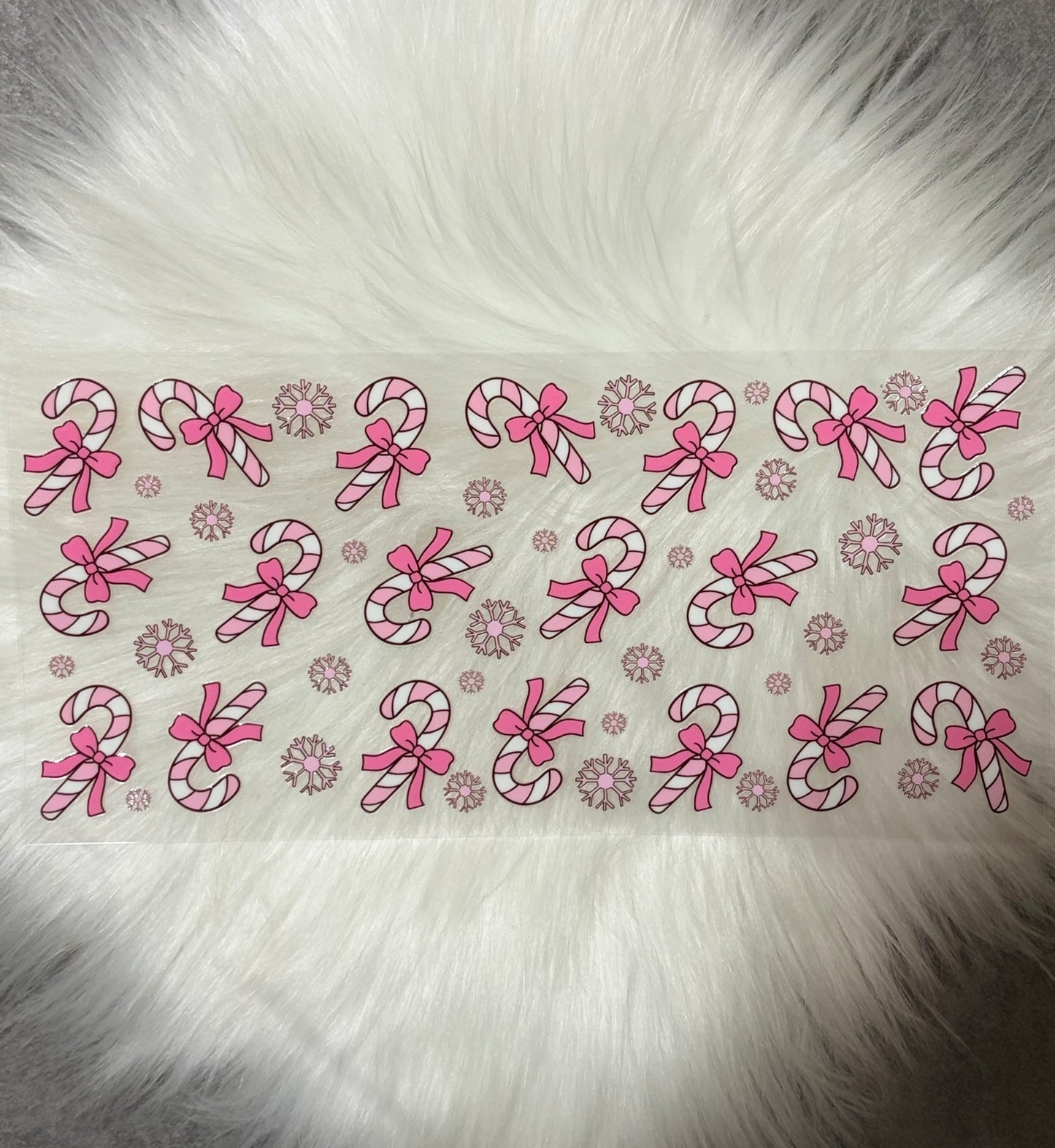 16oz UV DTF Wrap- Candy Canes