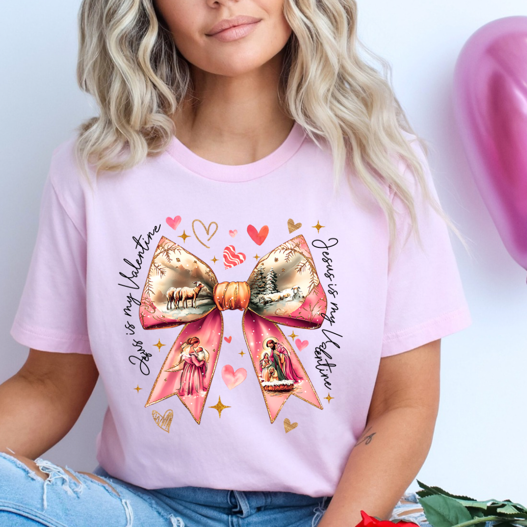 Ready To Press DTF Transfer- Jesus Is My Valentine Coquette / Shirt not Included*