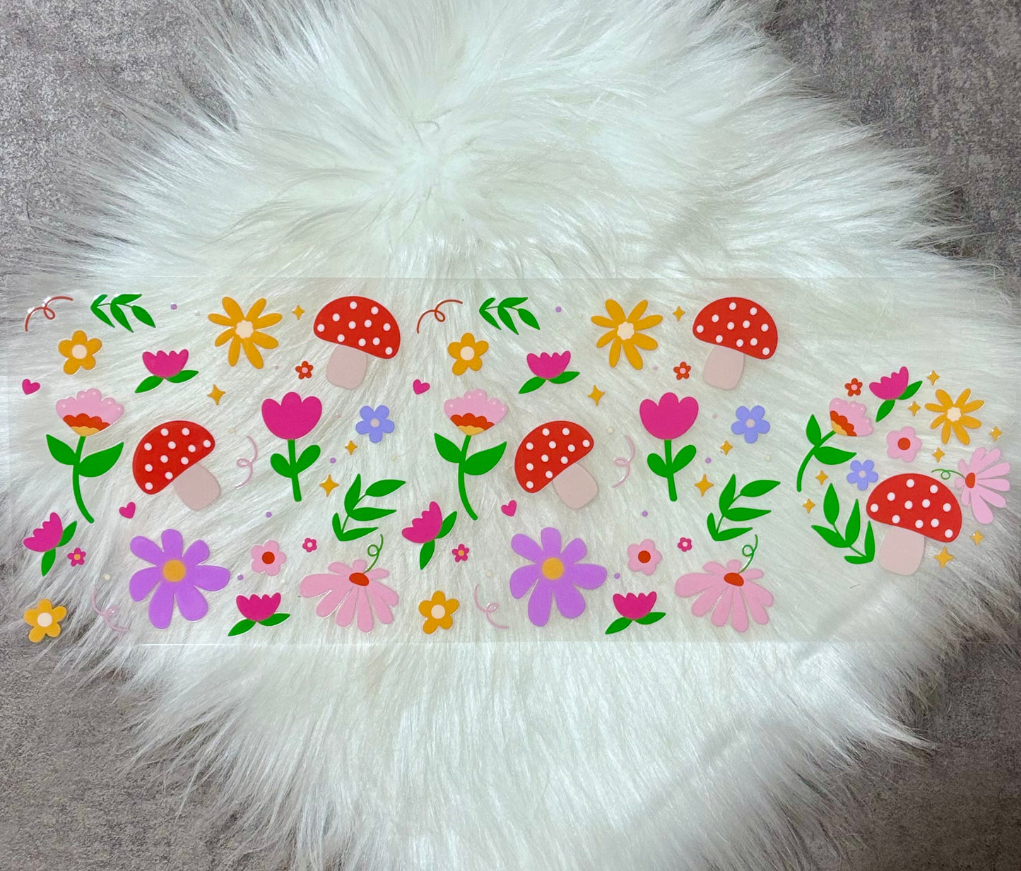 UV DTF Wrap + Lid Decal- Mushrooms & Flowers