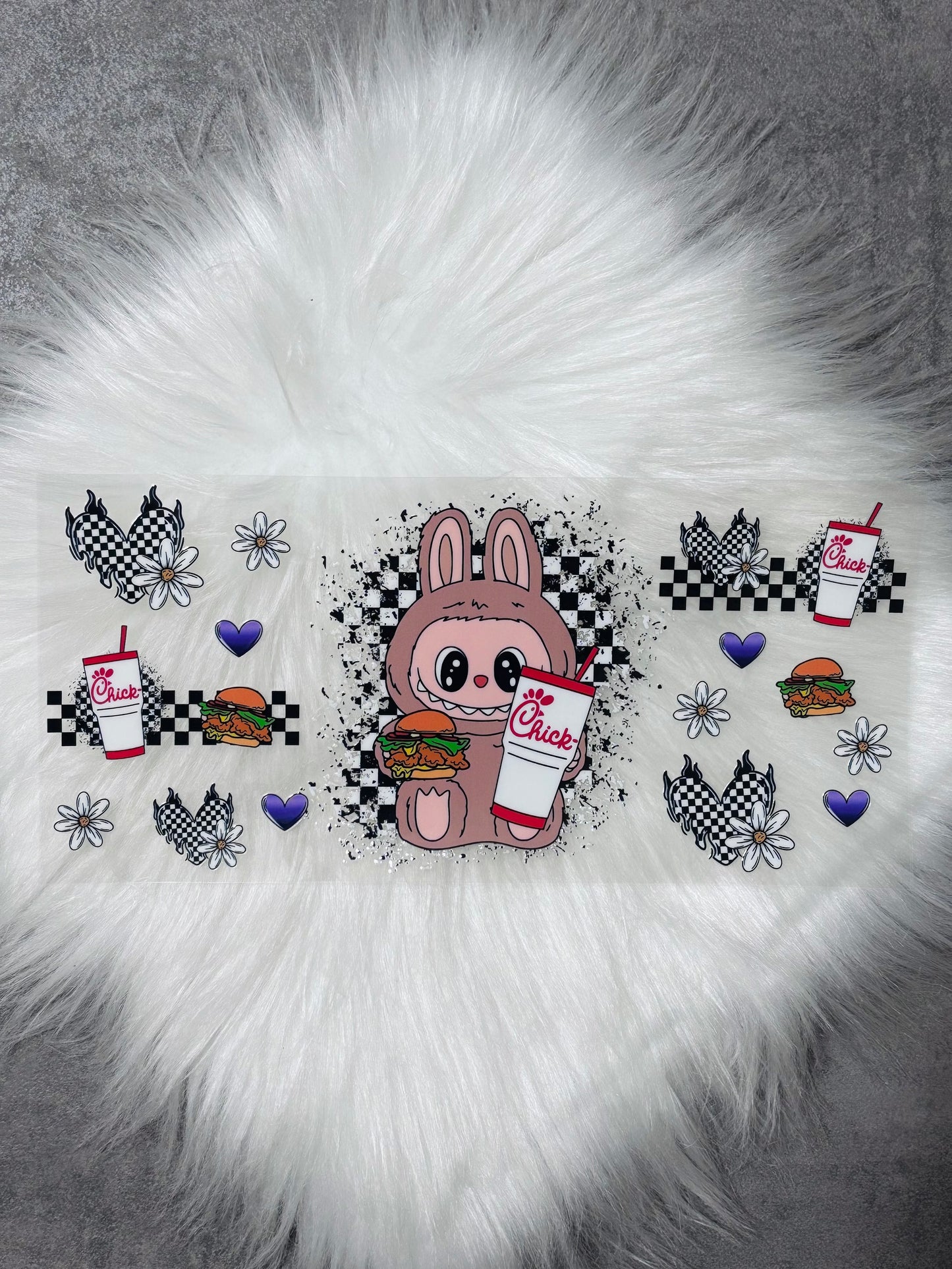 16oz UV DTF Wrap- Checkered BuBu