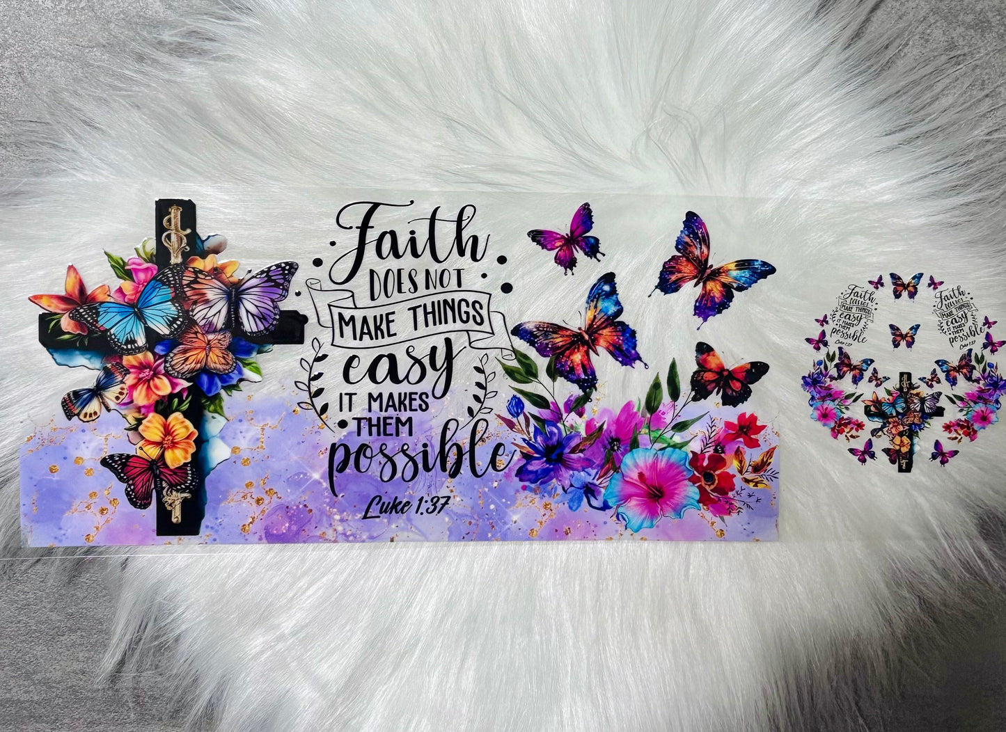 UV DTF Wrap + Lid Decal- Faith