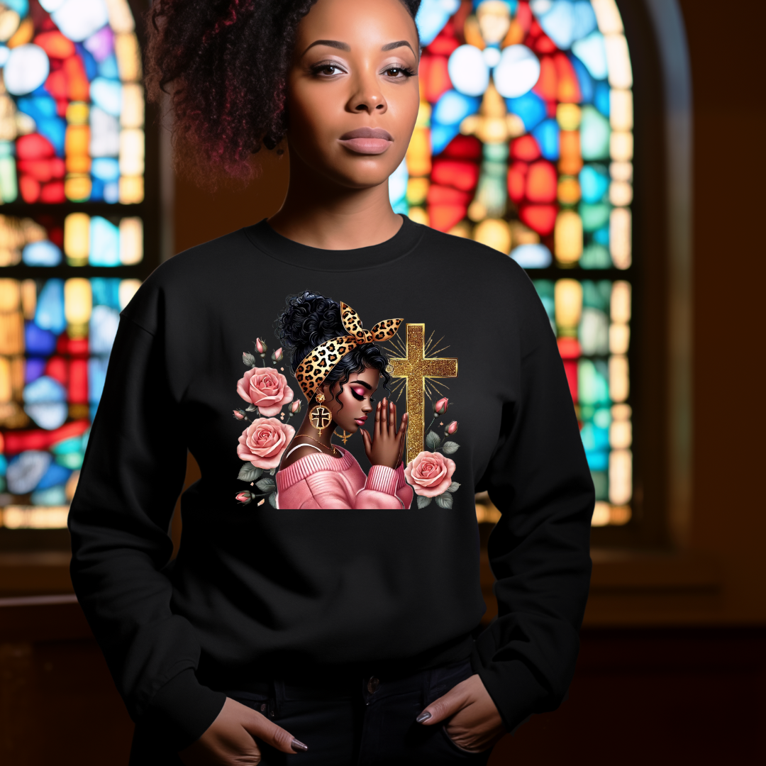 Ready To Press DTF Transfer- Praying Girl /Shirt not Included*