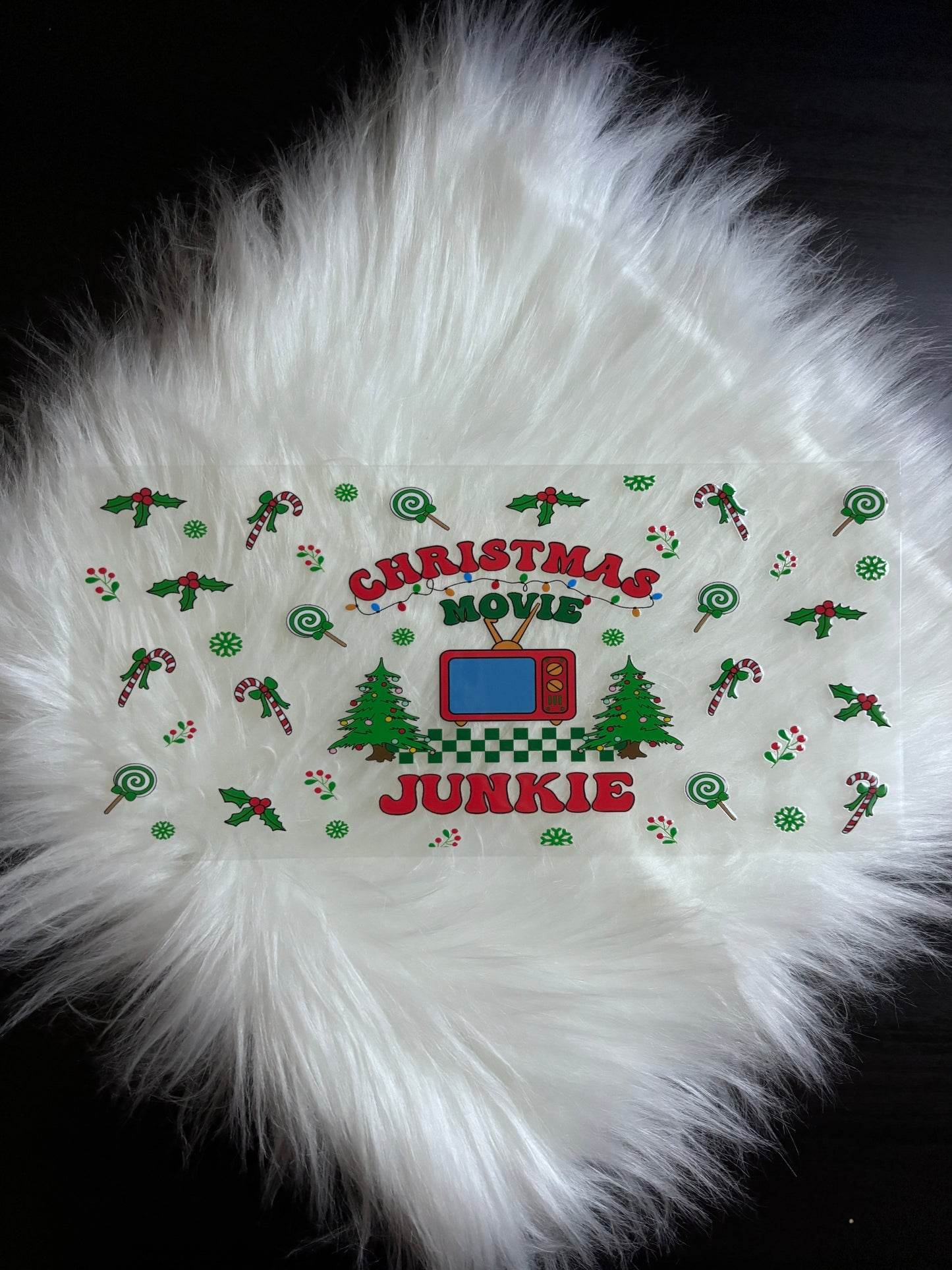 16oz UV DTF Wrap- Christmas Movie Junkie