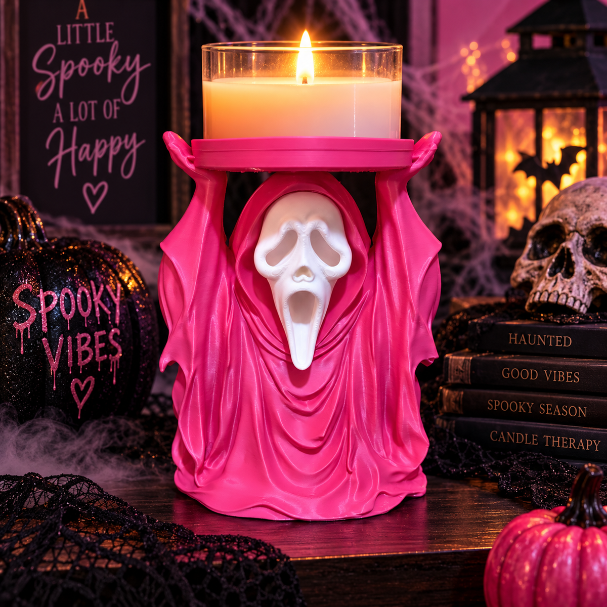 3D Printed Spooky Ghost Candle Holder
