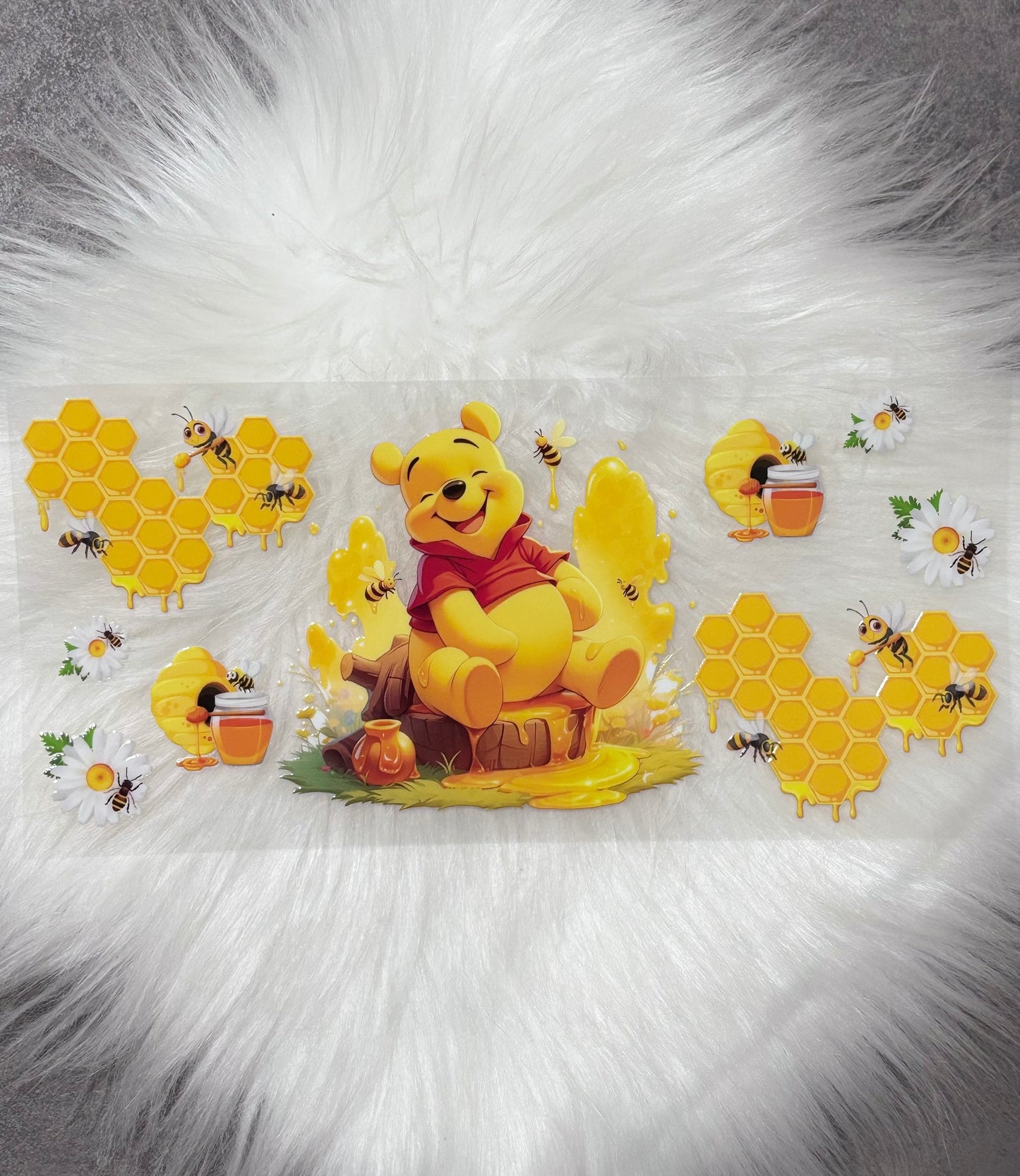 16oz UV DTF Wrap- HONEY YELLOW BEAR