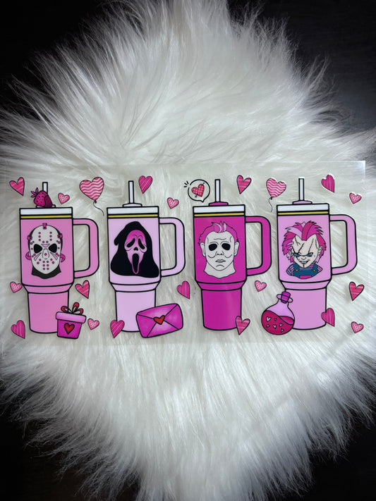 UV DTF Wrap- Valentine Pink Cups