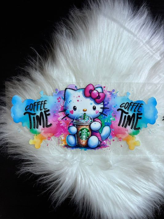 16oz UV DTF Wrap- Kitty Coffee Time