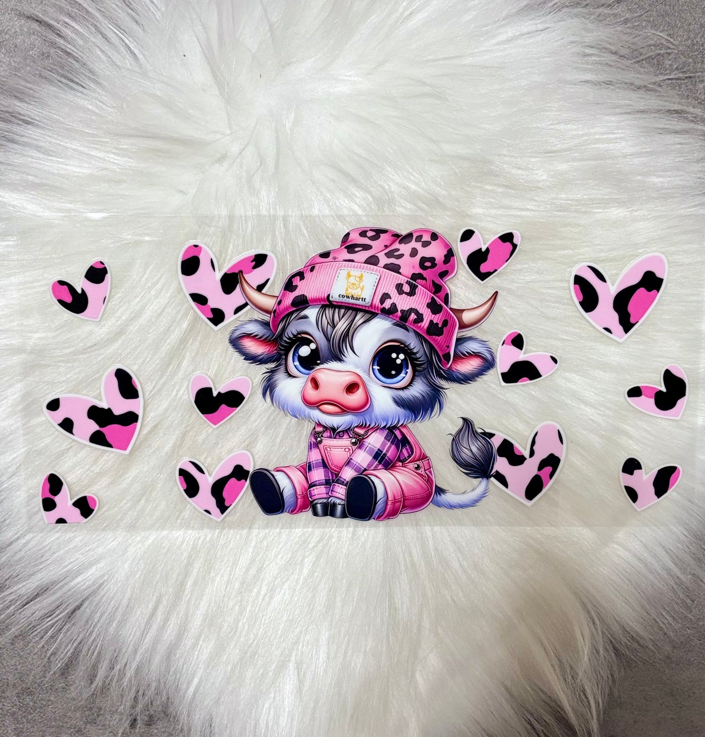 UV DTF Wrap- Highland Cow Pink