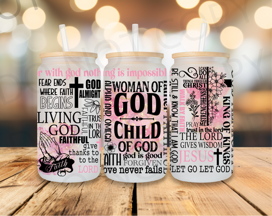 16oz UV DTF Wrap- WOMAN OF GOD