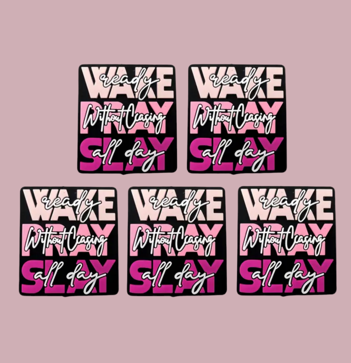 Wake Pray Slay Silicone Focal Beads (1 Bead Per Pack)