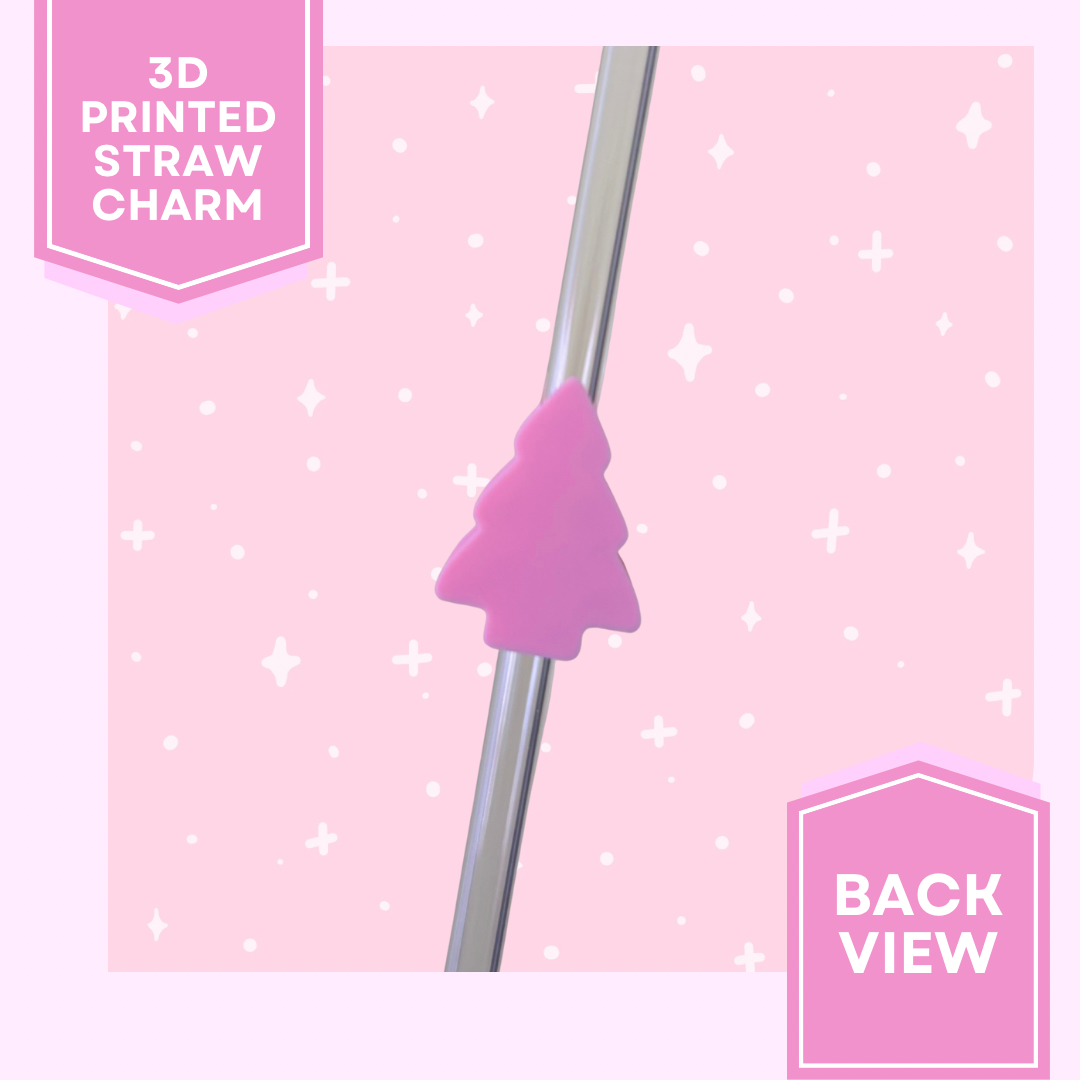3D Printed Straw Charm- Christmas Tree Snack