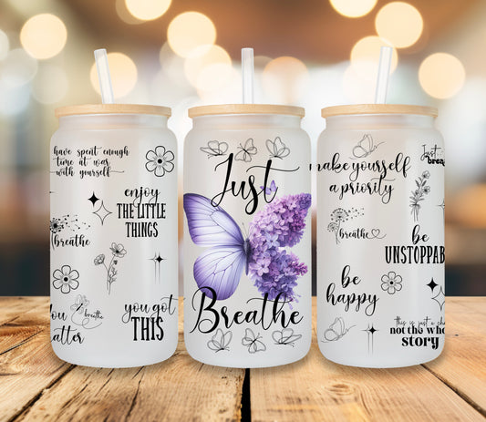 UV DTF Wrap- Just Breathe Purple Butterfly