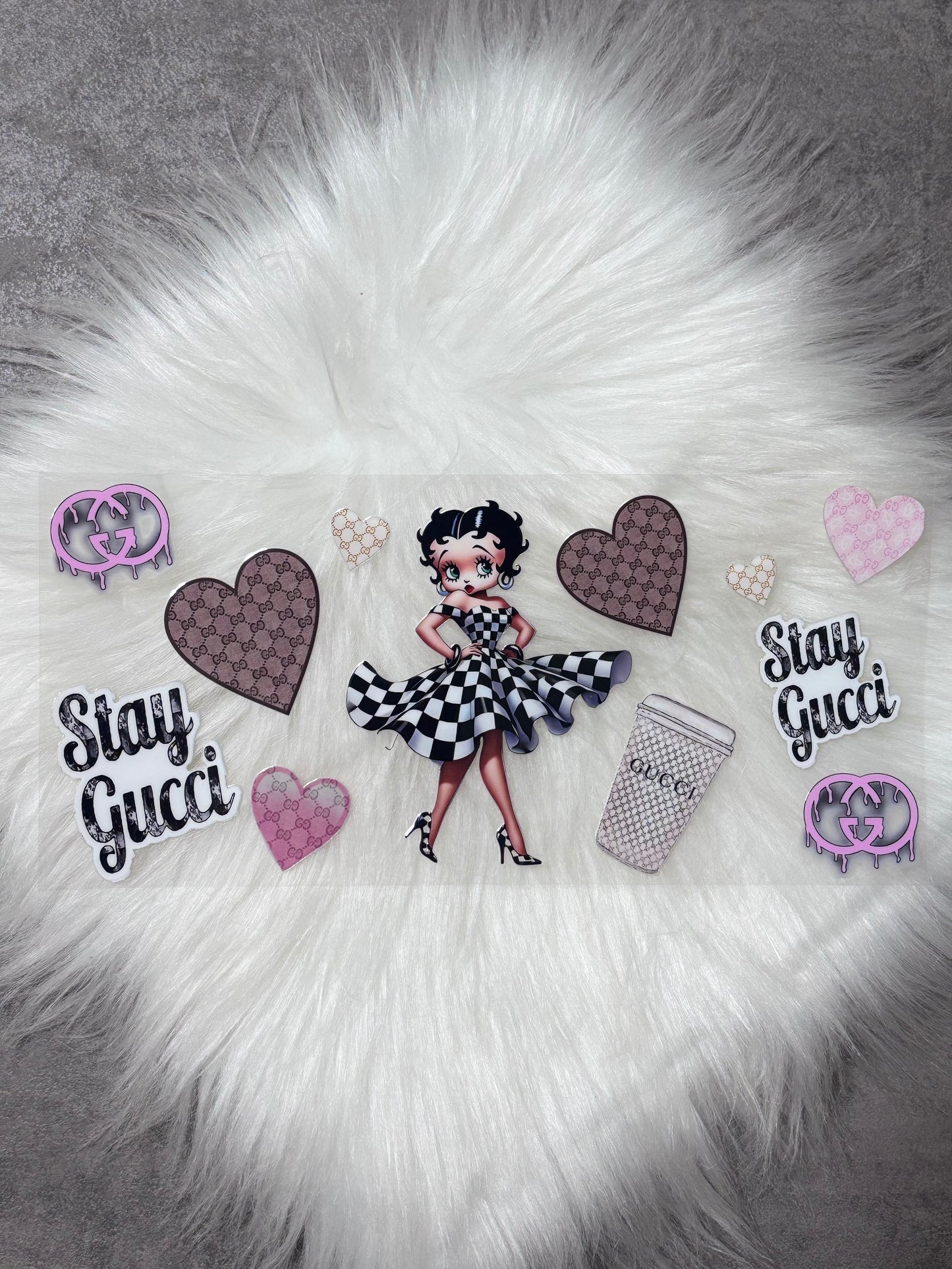 16oz UV DTF Wrap- BB Checkered Dress