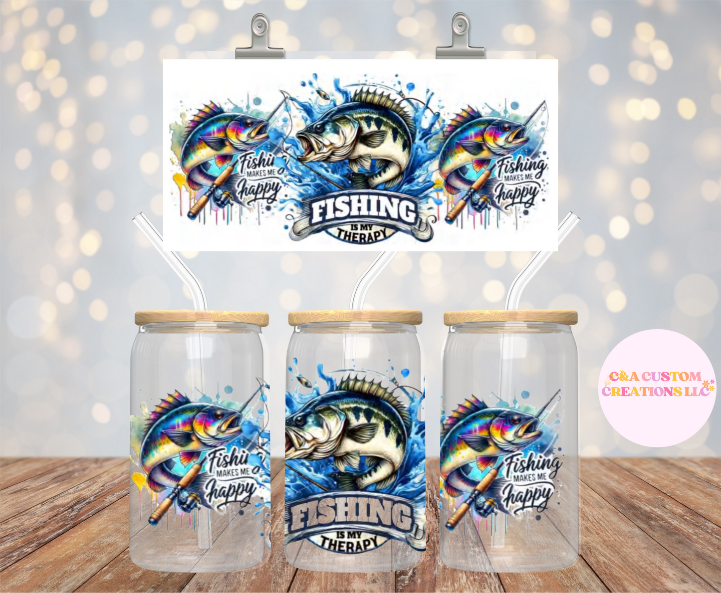 UV DTF Wrap- Fishing Is My Therapy