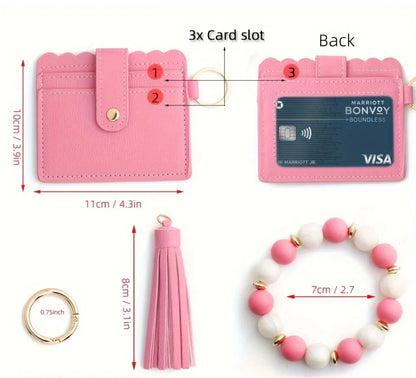 Mini Silicone Beaded Wristlet Wallet