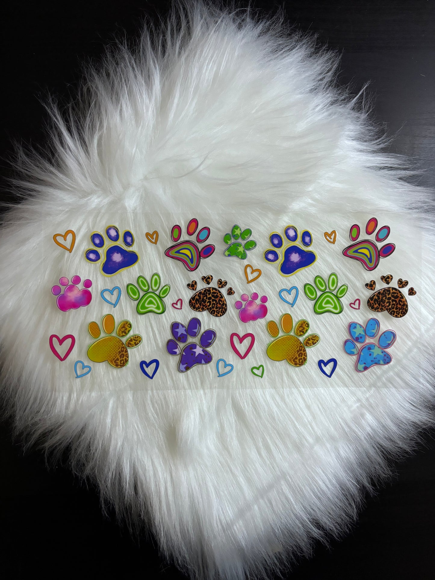 UV DTF Wrap- Paw Prints Colorful