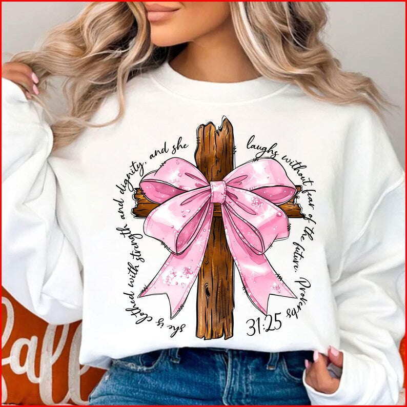 She Is Clothed With Strength -Clear Film Screen Print Transfer