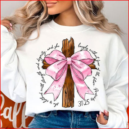 She Is Clothed With Strength -Clear Film Screen Print Transfer