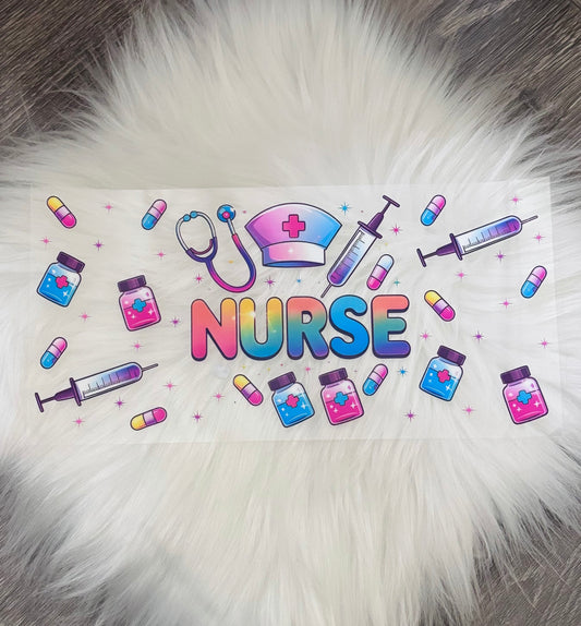 16oz UV DTF Wrap- Colorful Nurse