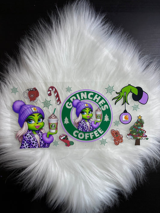 16oz UV DTF Wrap- Purple Grinches Coffee