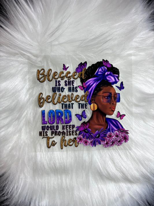 UV DTF Decal- Blessed Is She