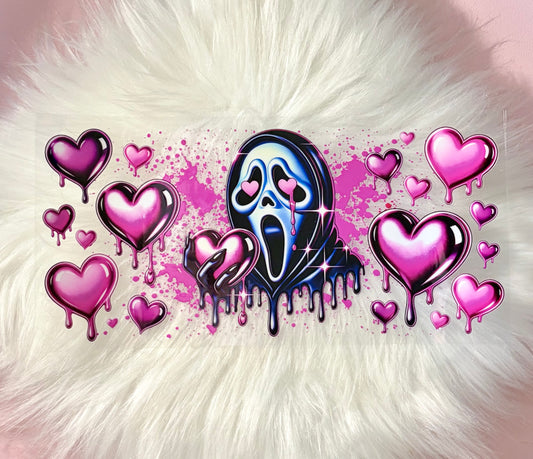 UV DTF Wrap- Ghost Face Pink Hearts