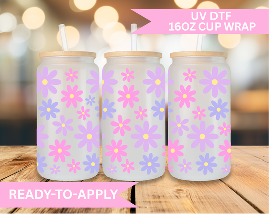 16oz UV DTF Wrap- Daises