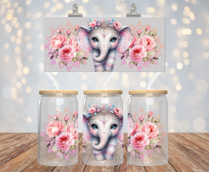 UV DTF Wrap- Elephant Pink Flowers