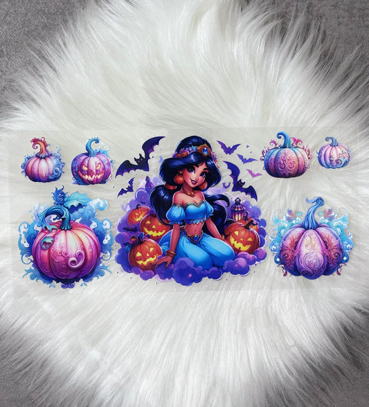 16oz UV DTF Wrap- Iridescent Jas W/ Pumpkins