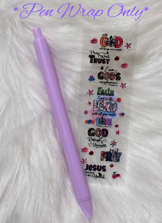 UVDTF Pen Wrap- Faith Quotes