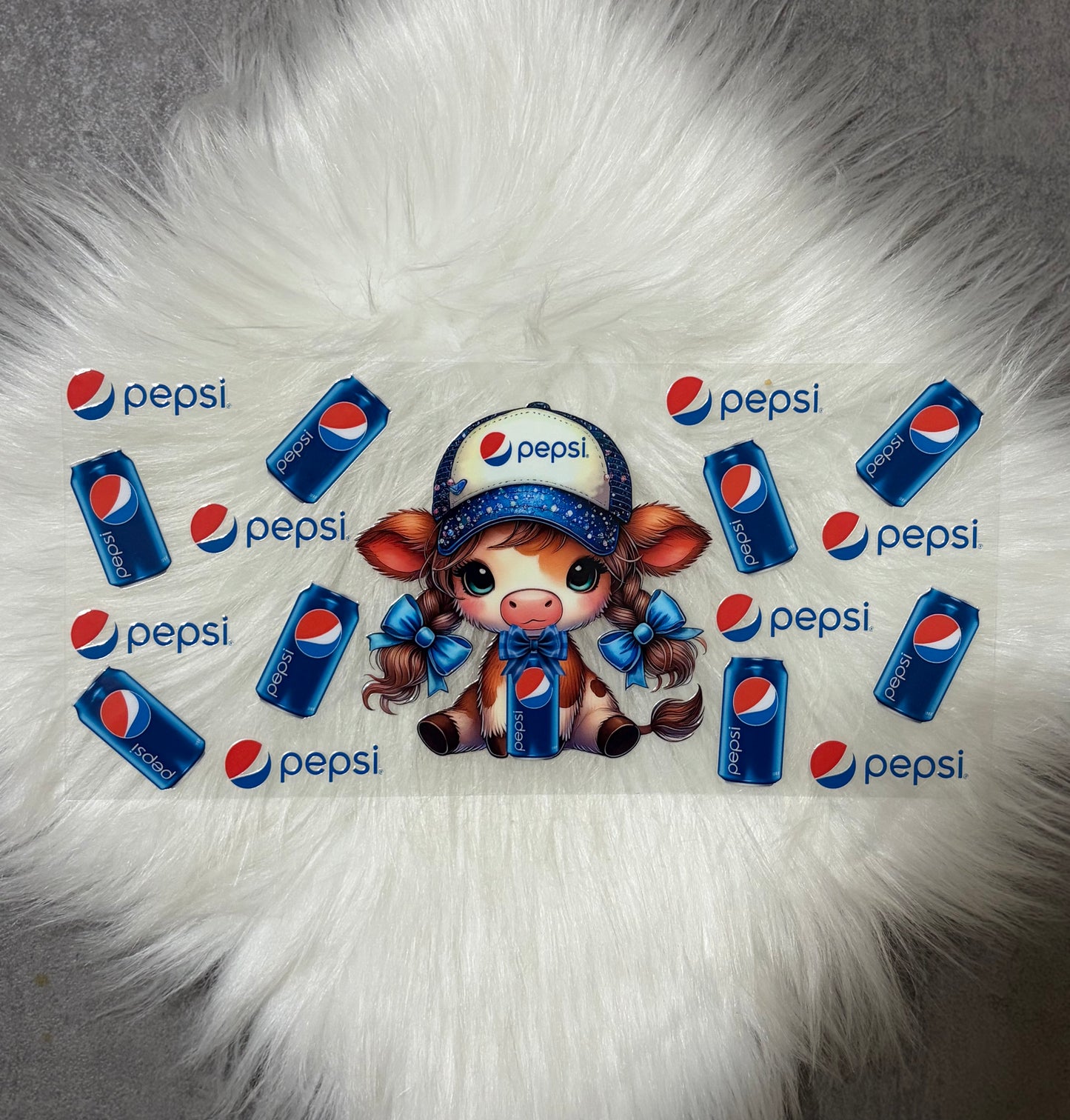 16oz UV DTF Wrap- Pepsi Highland Cow