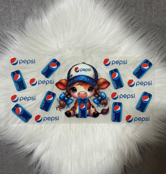 16oz UV DTF Wrap- Pepsi Highland Cow
