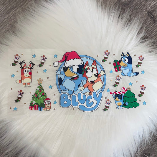 16oz UV DTF Wrap- Blue Christmas